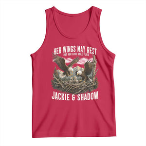 Her Wings May Rest Jackie and Shadow Tank Top Bald Eagle Nest Family Tribute Graphic TS02 Red Print Your Wear