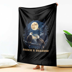 Jackie and Shadow Bald Eagle Couple Throw Blanket Full Moon Forest Vintage Nature Graphic TS02 Print Your Wear