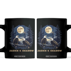 Jackie and Shadow Bald Eagle Couple Coffee Mug Full Moon Forest Vintage Nature Graphic TS02 Black Print Your Wear