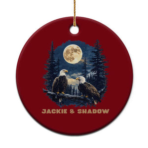 Jackie and Shadow Bald Eagle Couple Ceramic Ornament Full Moon Forest Vintage Nature Graphic TS02 1pc Red Print Your Wear