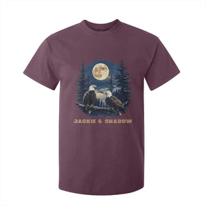 Jackie and Shadow Bald Eagle Couple T Shirt For Kid Full Moon Forest Vintage Nature Graphic TS02 Maroon Print Your Wear