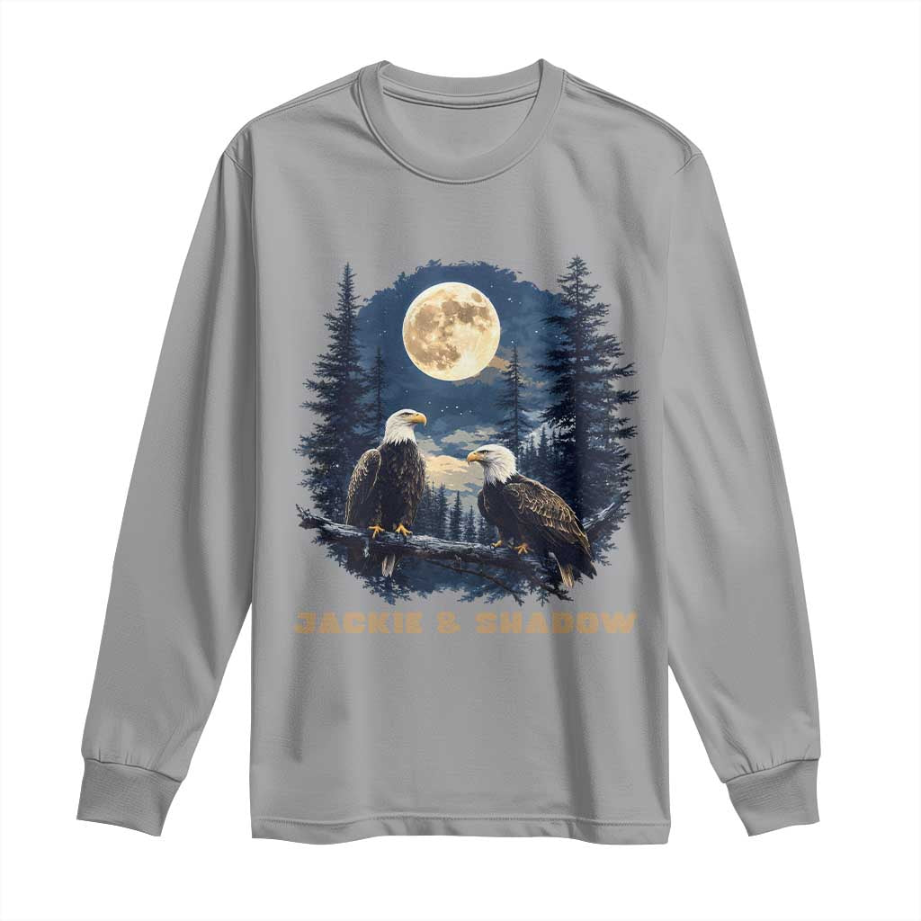 Jackie and Shadow Bald Eagle Couple Long Sleeve Shirt Full Moon Forest Vintage Nature Graphic TS02 Sport Gray Print Your Wear