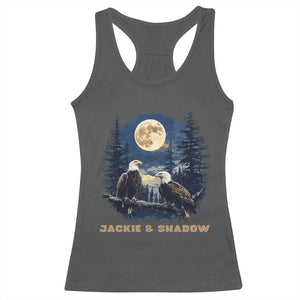 Jackie and Shadow Bald Eagle Couple Racerback Tank Top Full Moon Forest Vintage Nature Graphic TS02 Dark Heather Print Your Wear