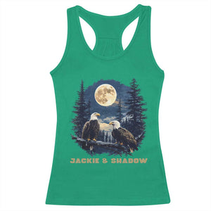 Jackie and Shadow Bald Eagle Couple Racerback Tank Top Full Moon Forest Vintage Nature Graphic TS02 Irish Green Print Your Wear