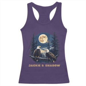Jackie and Shadow Bald Eagle Couple Racerback Tank Top Full Moon Forest Vintage Nature Graphic TS02 Purple Print Your Wear