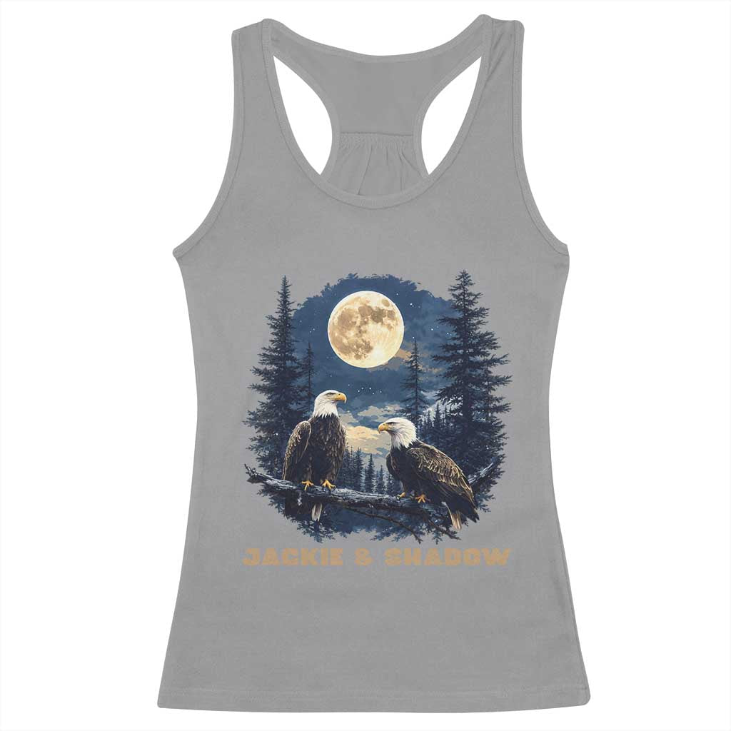 Jackie and Shadow Bald Eagle Couple Racerback Tank Top Full Moon Forest Vintage Nature Graphic TS02 Sport Gray Print Your Wear