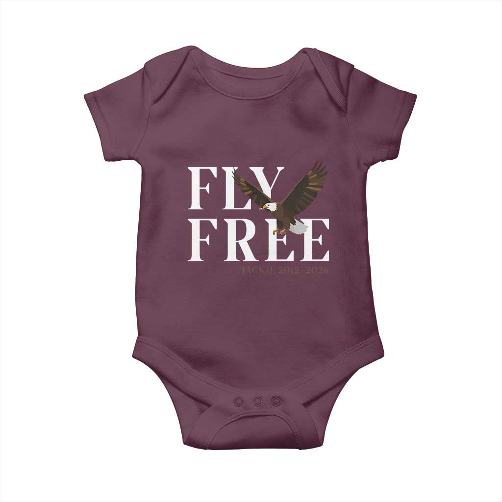 Fly Free Jackie Eagle 2012 2026 Memorial Baby Onesie Soaring Wilderness Tribute TS02 Maroon Print Your Wear