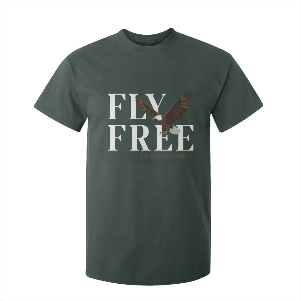 Fly Free Jackie Eagle 2012 2026 Memorial T Shirt For Kid Soaring Wilderness Tribute TS02 Dark Forest Green Print Your Wear
