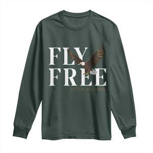 Fly Free Jackie Eagle 2012 2026 Memorial Long Sleeve Shirt Soaring Wilderness Tribute TS02 Dark Forest Green Print Your Wear