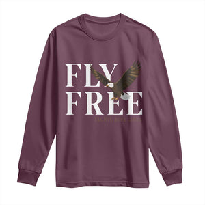 Fly Free Jackie Eagle 2012 2026 Memorial Long Sleeve Shirt Soaring Wilderness Tribute TS02 Maroon Print Your Wear
