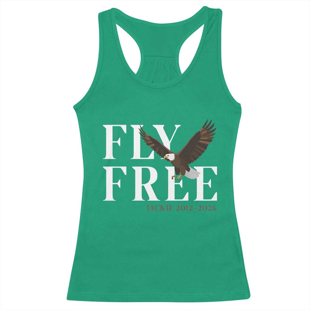 Fly Free Jackie Eagle 2012 2026 Memorial Racerback Tank Top Soaring Wilderness Tribute TS02 Irish Green Print Your Wear