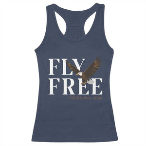 Fly Free Jackie Eagle 2012 2026 Memorial Racerback Tank Top Soaring Wilderness Tribute TS02 Navy Print Your Wear