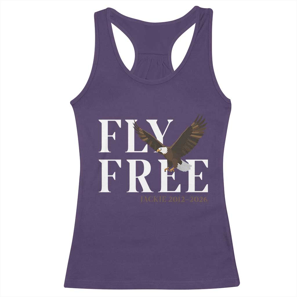 Fly Free Jackie Eagle 2012 2026 Memorial Racerback Tank Top Soaring Wilderness Tribute TS02 Purple Print Your Wear