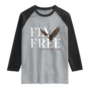 Fly Free Jackie Eagle 2012 2026 Memorial Raglan Shirt Soaring Wilderness Tribute TS02 Heather Gray Black Print Your Wear