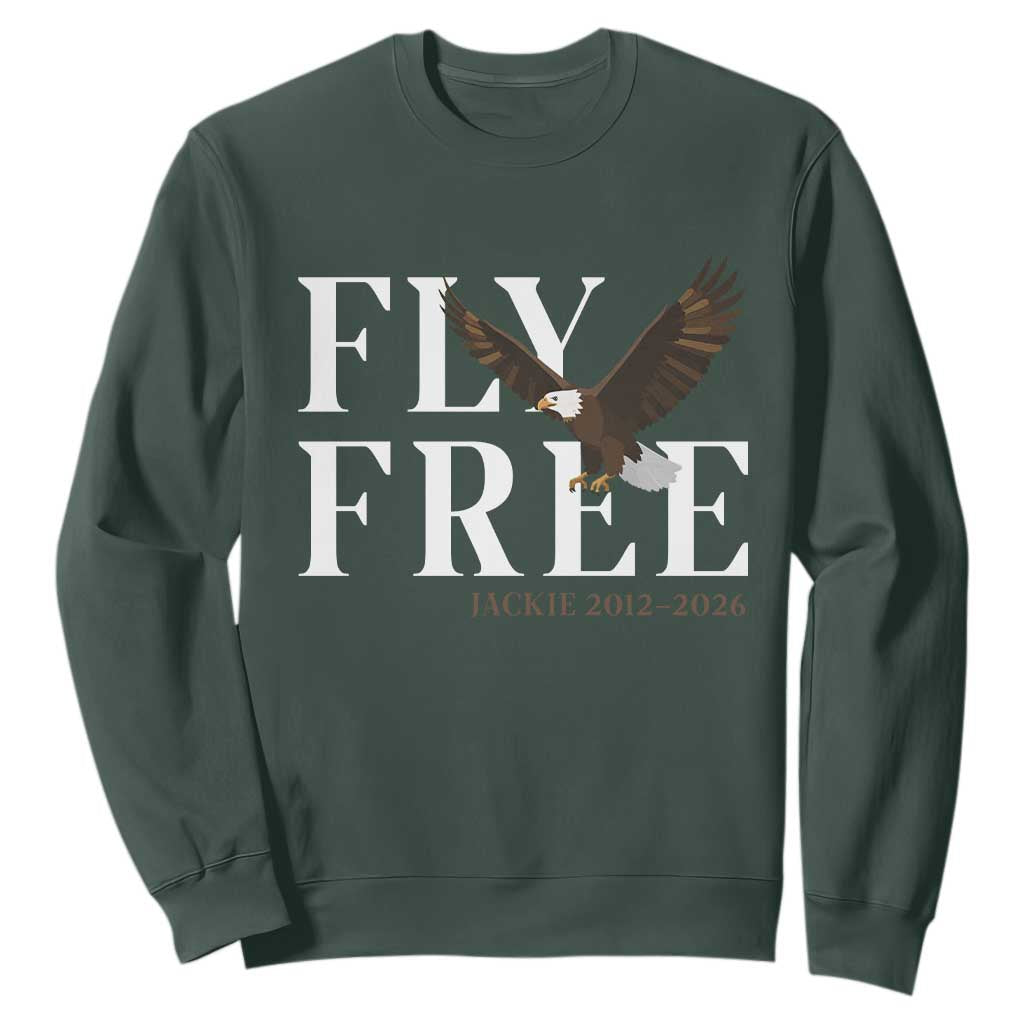 Fly Free Jackie Eagle 2012 2026 Memorial Sweatshirt Soaring Wilderness Tribute TS02 Dark Forest Green Print Your Wear