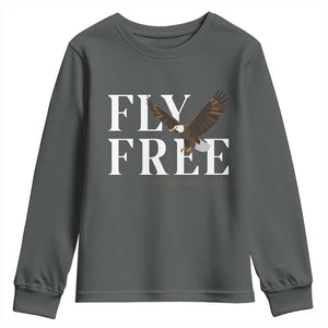 Fly Free Jackie Eagle 2012 2026 Memorial Youth Sweatshirt Soaring Wilderness Tribute TS02 Dark Heather Print Your Wear