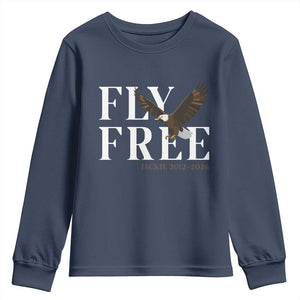 Fly Free Jackie Eagle 2012 2026 Memorial Youth Sweatshirt Soaring Wilderness Tribute TS02 Navy Print Your Wear