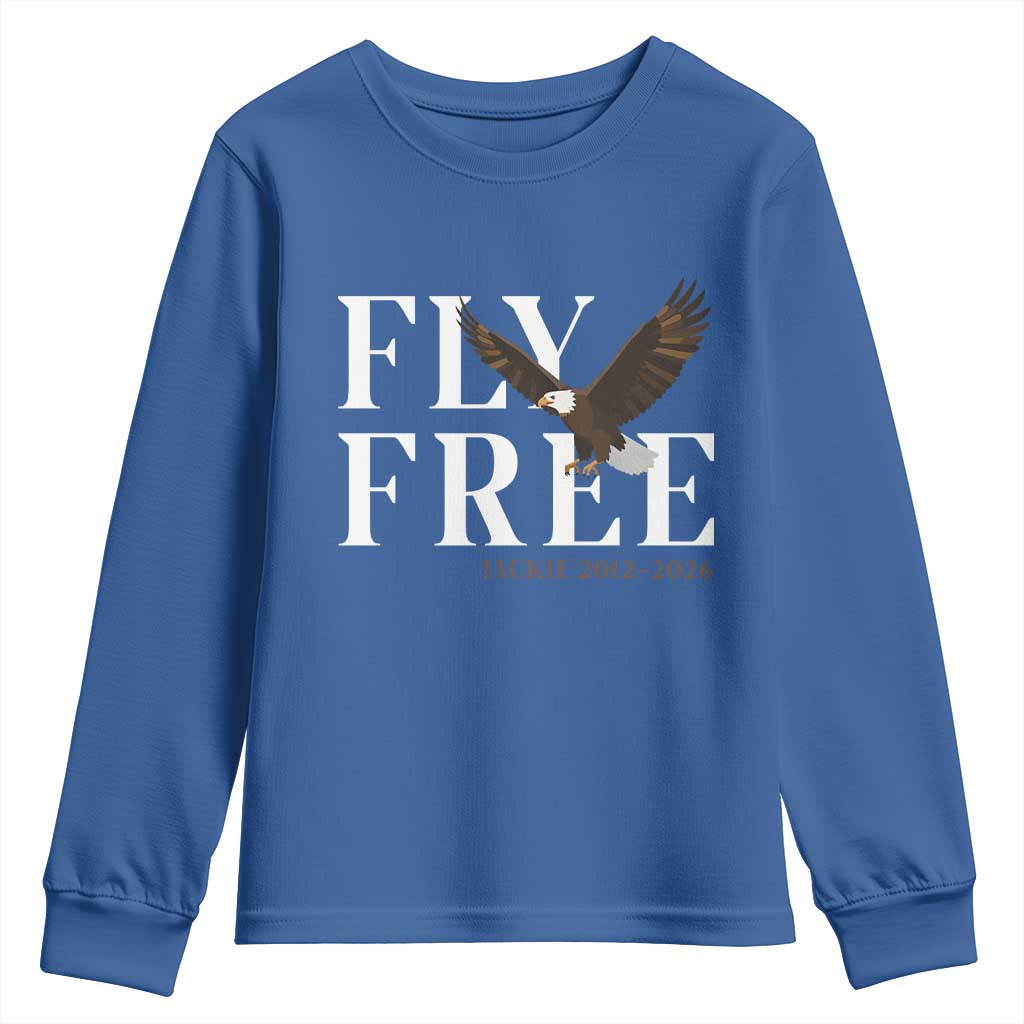 Fly Free Jackie Eagle 2012 2026 Memorial Youth Sweatshirt Soaring Wilderness Tribute TS02 Royal Blue Print Your Wear