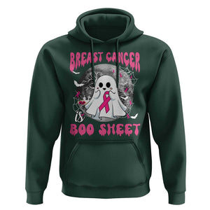 Breast Cancer Is Boo Sheet Hoodie Halloween Pink Ribbon Support Warrior TS02 Dark Forest Green Print Your Wear