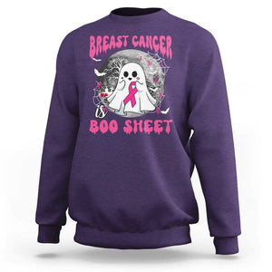 Breast Cancer Is Boo Sheet Sweatshirt Halloween Pink Ribbon Support Warrior TS02 Purple Print Your Wear