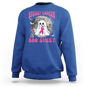 Breast Cancer Is Boo Sheet Sweatshirt Halloween Pink Ribbon Support Warrior TS02 Royal Blue Print Your Wear