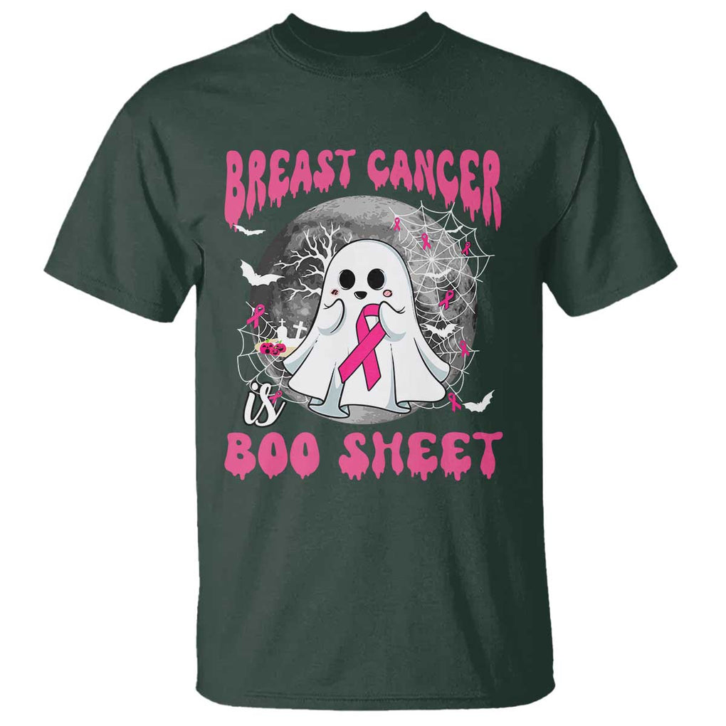 Breast Cancer Is Boo Sheet T Shirt Halloween Pink Ribbon Support Warrior TS02 Dark Forest Green Print Your Wear