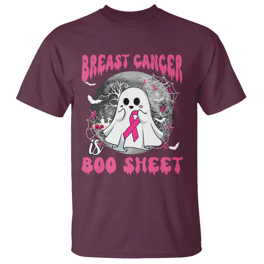Breast Cancer Is Boo Sheet T Shirt Halloween Pink Ribbon Support Warrior TS02 Maroon Print Your Wear