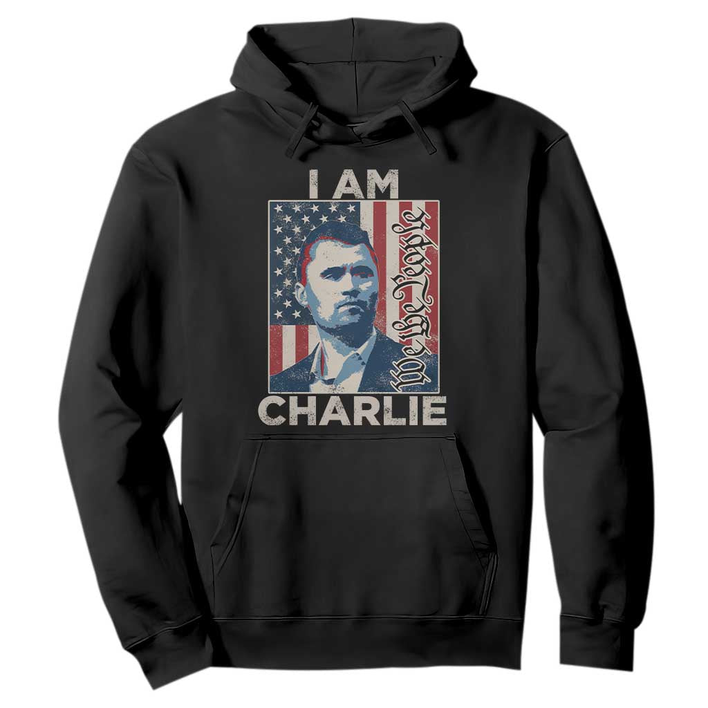 Stand With Charlie Hoodie Patriotic Free Speech We The People American Flag Graphic TS02 Black Print Your Wear