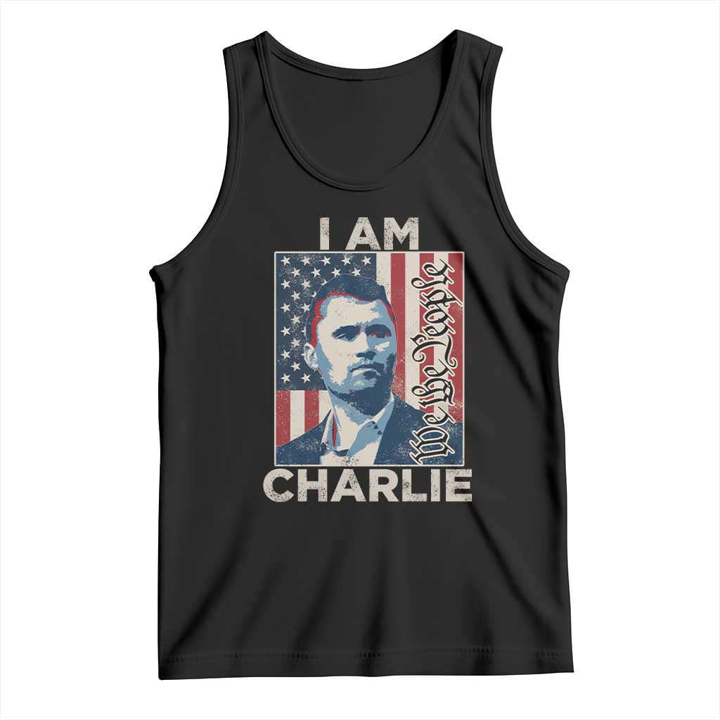 Stand With Charlie Tank Top Patriotic Free Speech We The People American Flag Graphic TS02 Black Print Your Wear