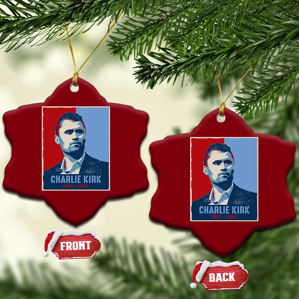 Charlie Kirk Tribute Ceramic Ornament Freedom Hope Memorial 1993 2025 TS02 Print Your Wear