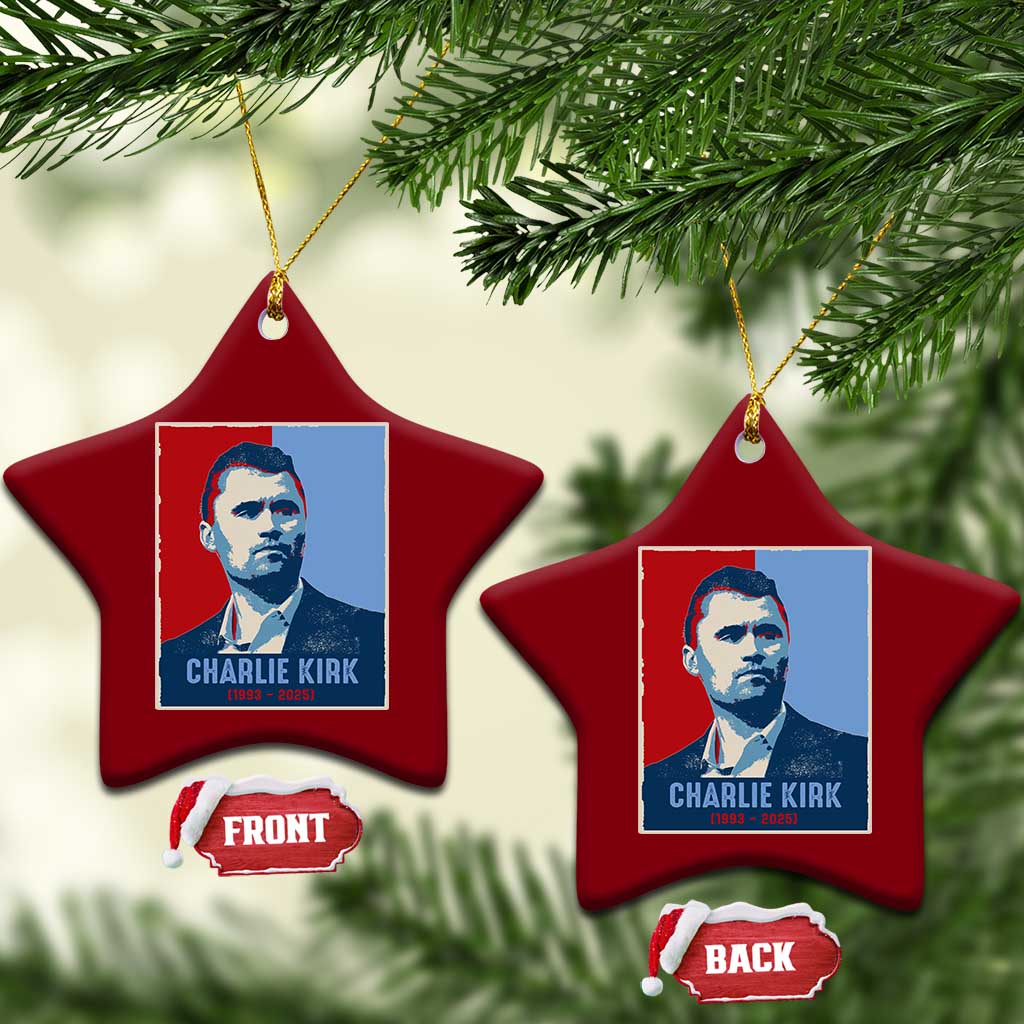 Charlie Kirk Tribute Ceramic Ornament Freedom Hope Memorial 1993 2025 TS02 Print Your Wear