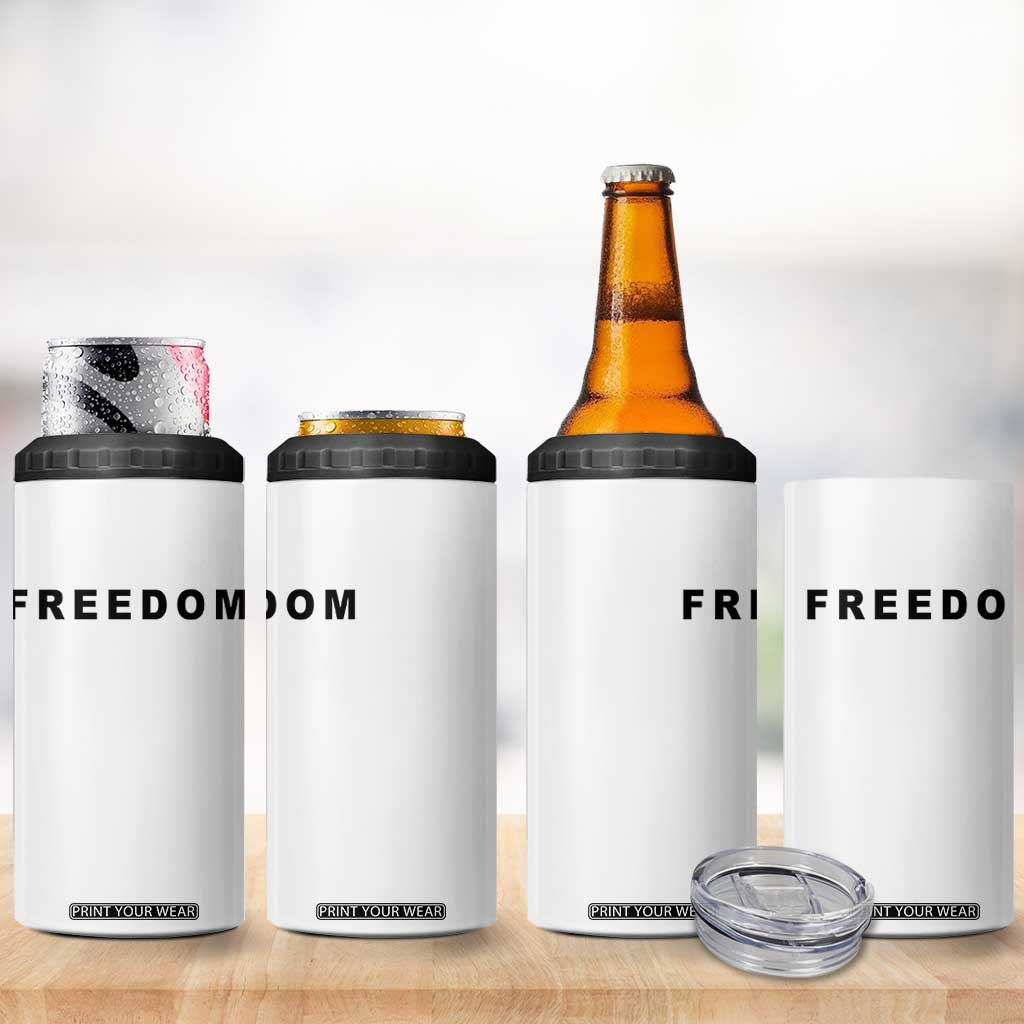 Freedom Statement 4 in 1 Can Cooler Tumbler Free Speech Charlie Kirk Tribute TS02 Print Your Wear