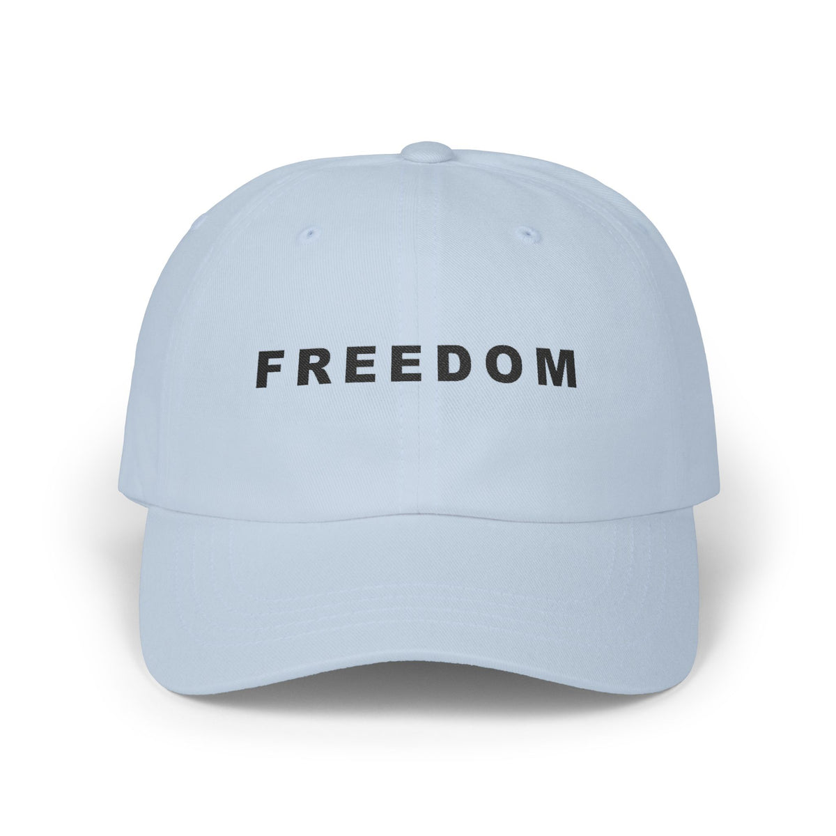 Freedom Statement Embroidered Classic Cap Patriotic Free Speech Defender TS02 Classic Cap Universal Fit Light Blue Printyourwear