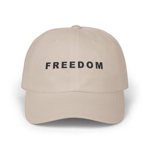Freedom Statement Embroidered Classic Cap Patriotic Free Speech Defender TS02 Classic Cap Universal Fit Stone Printyourwear