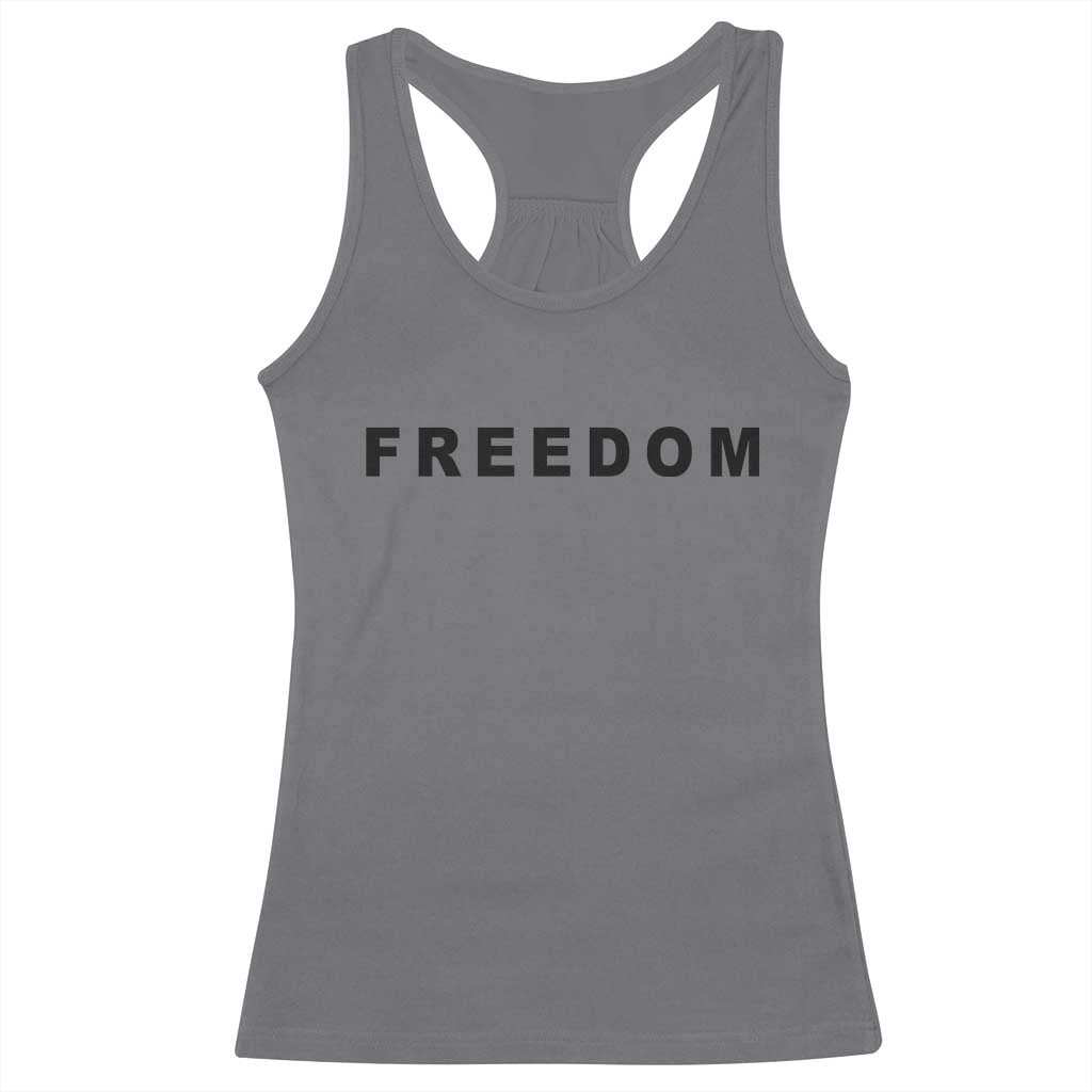 Freedom Statement Racerback Tank Top Free Speech Charlie Kirk Tribute TS02 Charcoal Print Your Wear
