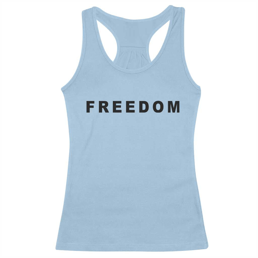 Freedom Statement Racerback Tank Top Free Speech Charlie Kirk Tribute TS02 Light Blue Print Your Wear
