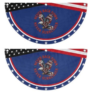 American Bald Eagle Graphic Patriotic Fan Flag Never Back Down Never Surrender Memorial for Freedom Fighters TS02 2pcs pack Classic Navy Print Your Wear