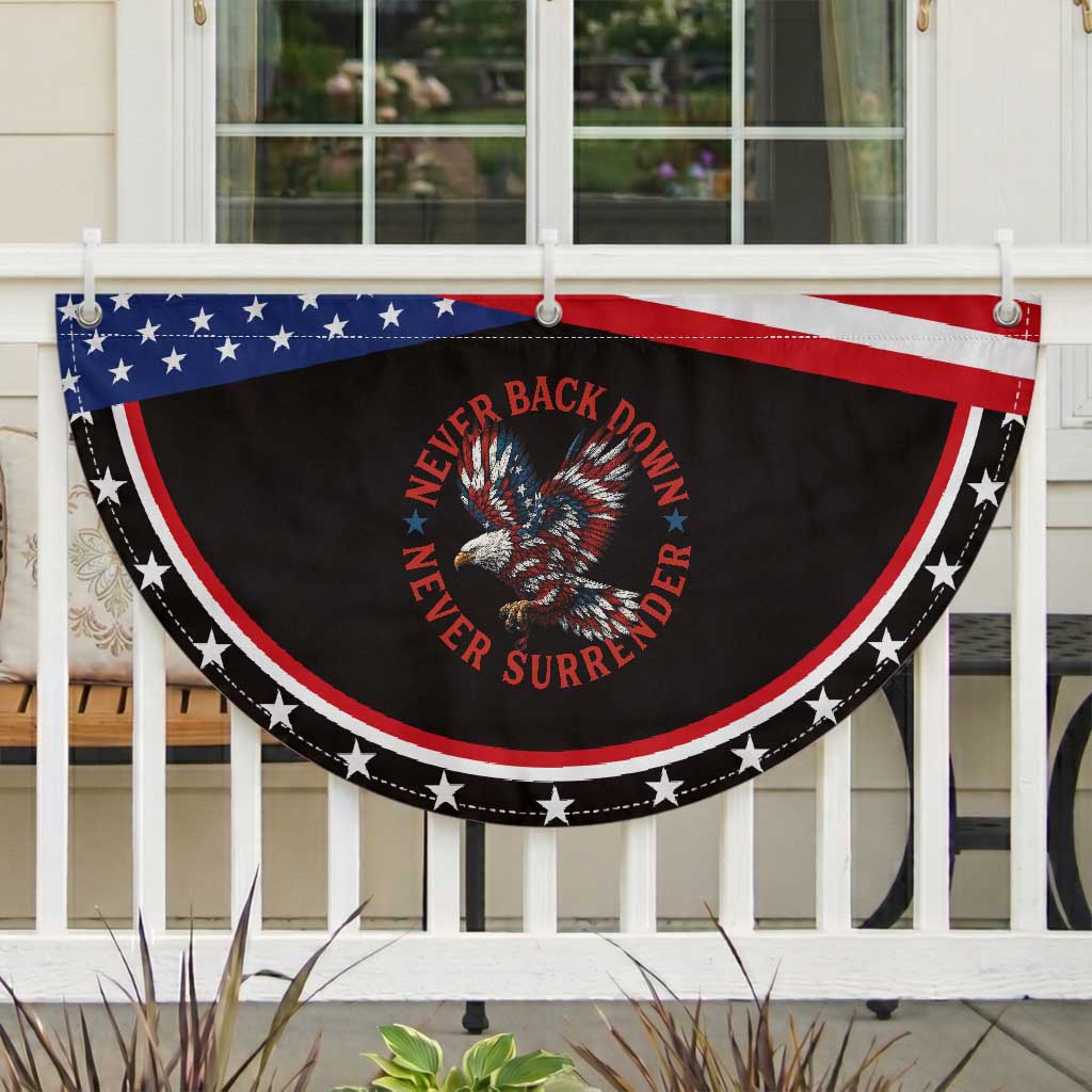 American Bald Eagle Graphic Patriotic Fan Flag Never Back Down Never Surrender Memorial for Freedom Fighters TS02 2pcs pack Classic Black Print Your Wear
