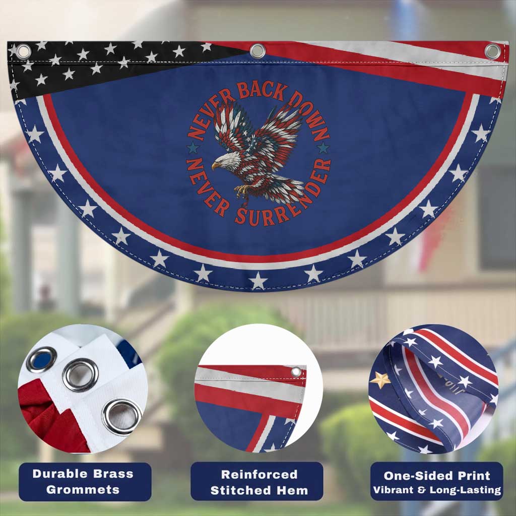 American Bald Eagle Graphic Patriotic Fan Flag Never Back Down Never Surrender Memorial for Freedom Fighters TS02 Print Your Wear