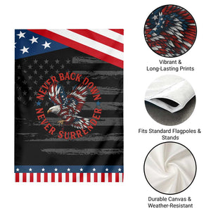 Patriotic American Eagle Graphic Garden Flag Never Back Down Never Surrender Memorial for Freedom Fighters TS02 Print Your Wear