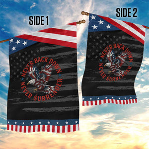 Patriotic American Eagle Graphic Garden Flag Never Back Down Never Surrender Memorial for Freedom Fighters TS02 Print Your Wear