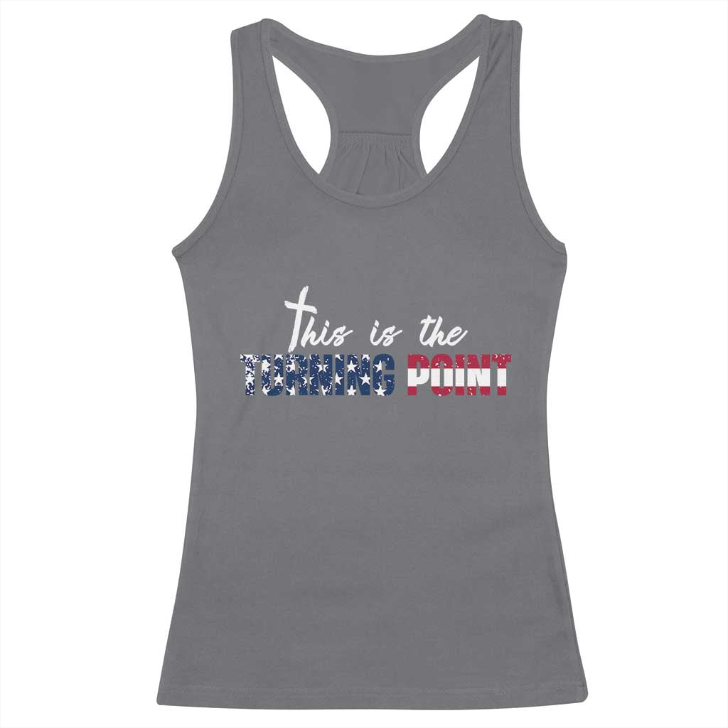 This is The Turning Point Racerback Tank Top Patriotic American Flag Graphic TS02 Charcoal Print Your Wear