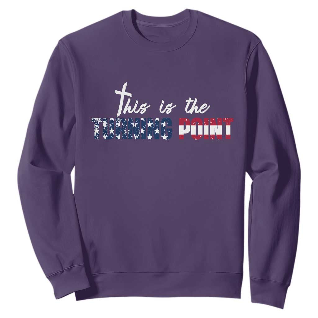This is The Turning Point Sweatshirt Patriotic American Flag Graphic TS02 Purple Print Your Wear