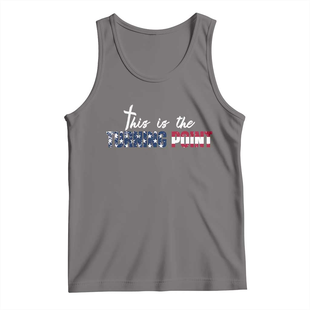 This is The Turning Point Tank Top Patriotic American Flag Graphic TS02 Deep Heather Print Your Wear