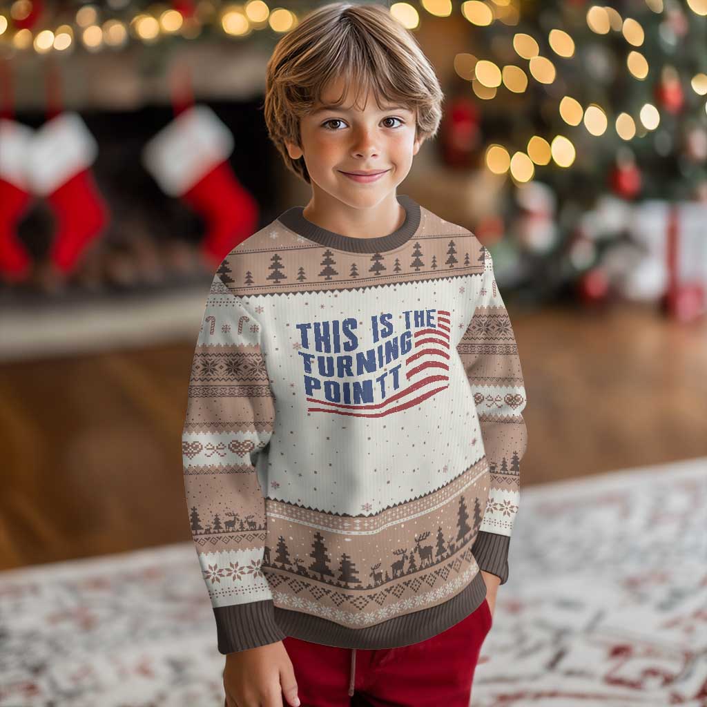 This is The Turning Point Ugly Christmas Sweater USA Flag America True Patriot TS02 Mocha Mousse Print Your Wear