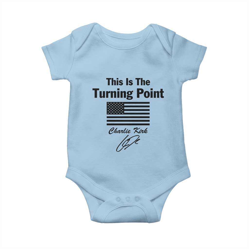 This is The Turning Point Baby Onesie American Flag A True Patriot Statement TS02 Light Blue Print Your Wear