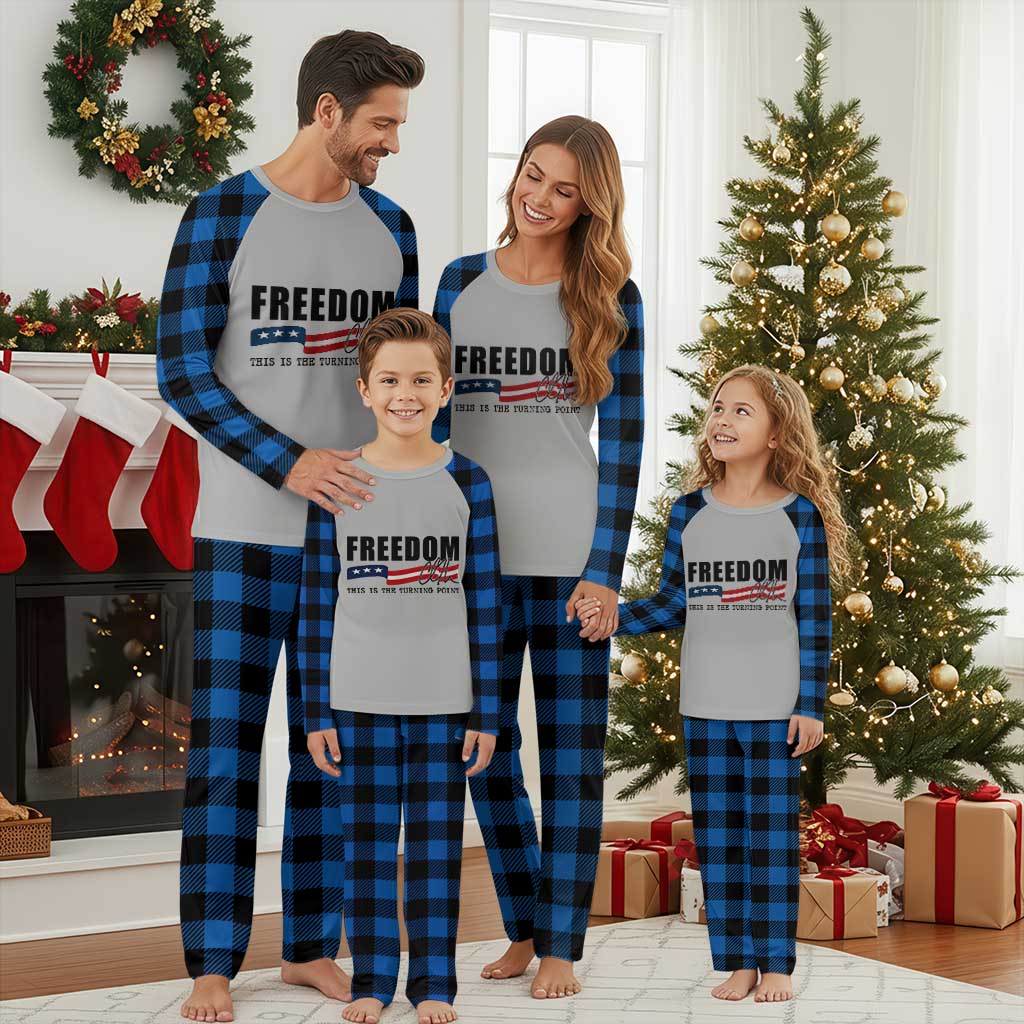 Freedom This Is The Turning Point Plaid Pajama Set True Patriot Liberty Defender American Flag TS02 Blue Plaid Print Your Wear