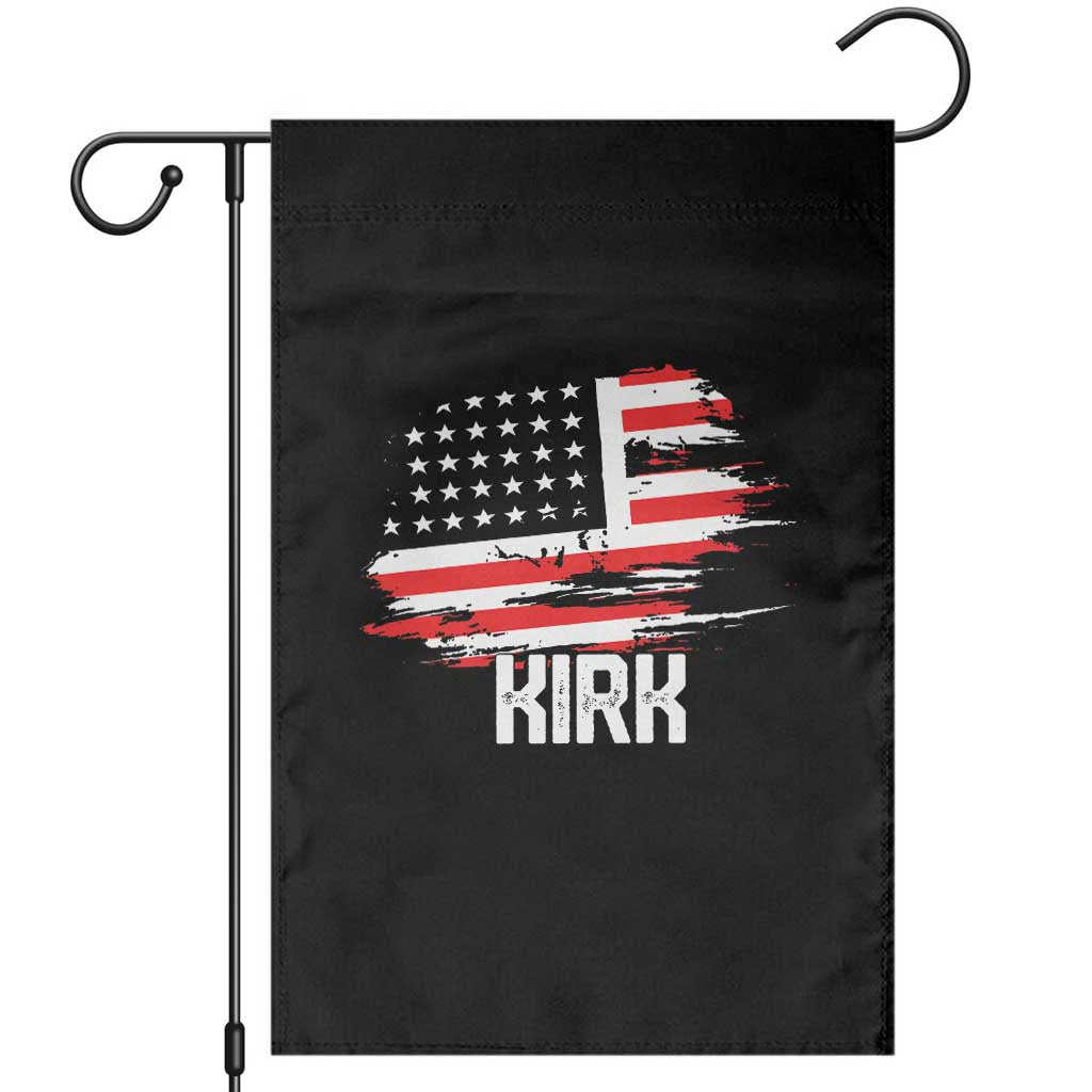 American Flag Kirk Garden Flag Distressed Patriotic Team Charlie Tribute TS02 Black Print Your Wear