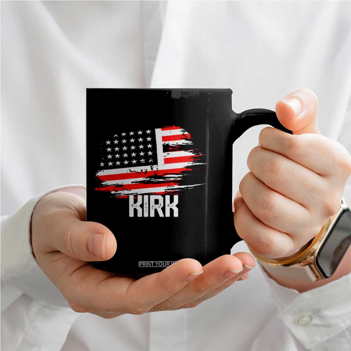 American Flag Kirk Coffee Mug Distressed Patriotic Team Charlie Tribute TS02 Print Your Wear