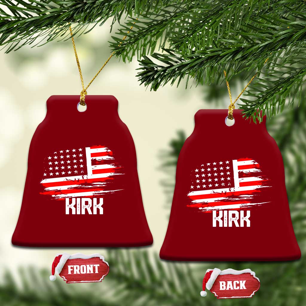 American Flag Kirk Ceramic Ornament Distressed Patriotic Team Charlie Tribute TS02 Print Your Wear